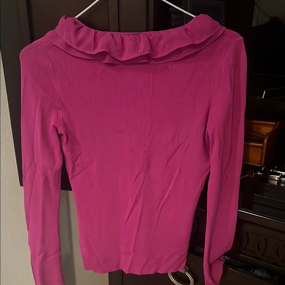 Oscar de la Renta Pink Ruffle Top - Picture 4 of 4